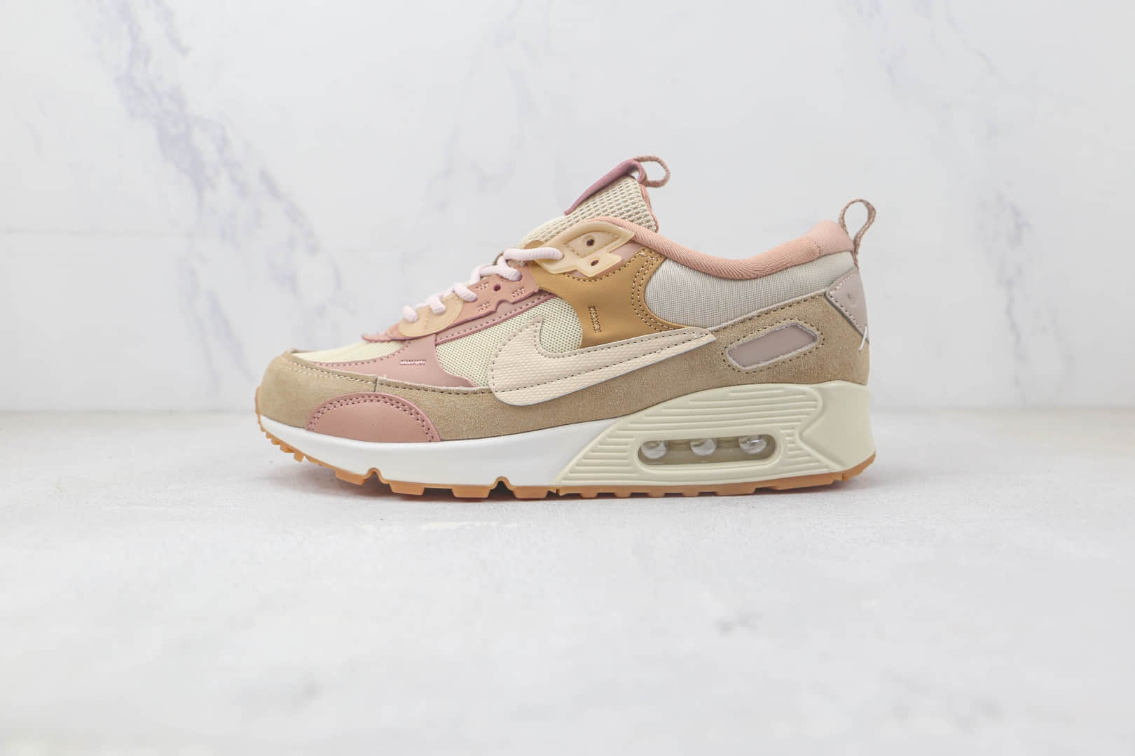 耐克Nike Air Max 90纯原版本棕粉色Max90气垫鞋 耐克Max90校园气垫鞋 货号：DM9922-100