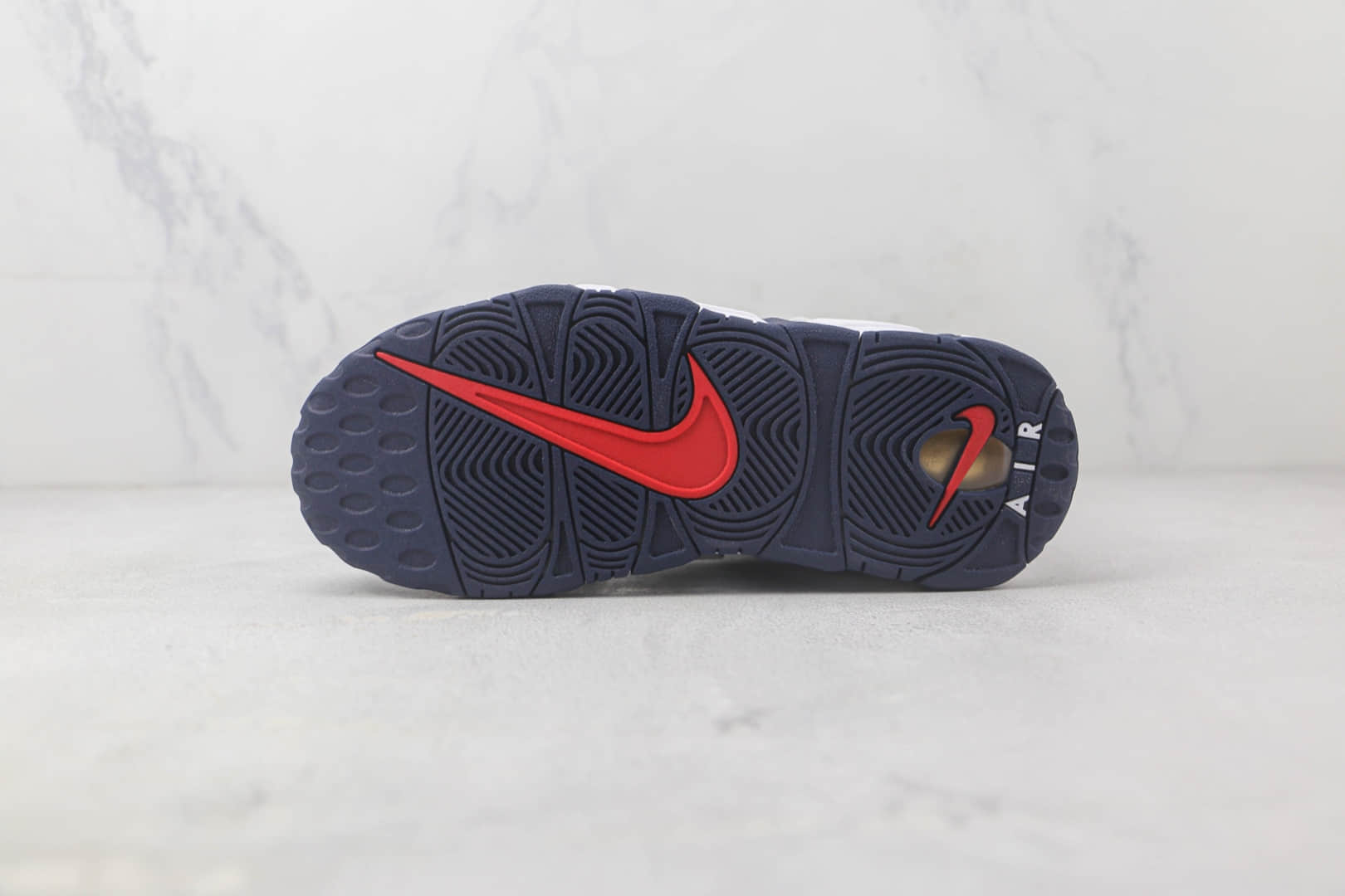 耐克Nike Air More Uptempo纯原版本皮蓬大R白蓝色篮球鞋 耐克皮蓬篮球鞋系列 货号：415082-104