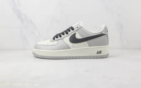 耐克Nike Air Force 1 Low 07纯原版本空军一号AF1灰白拼接黑勾板鞋 耐克空军一号校园板鞋 货号：DO7417-991