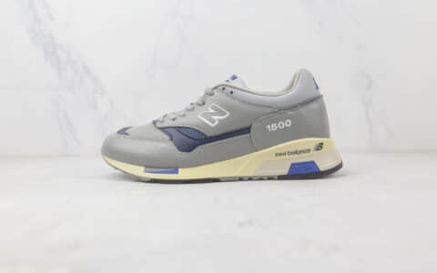 新百伦New Balance Made in UK M1500 x Beams x PaperBoy三方联名款纯原版本NB1500麂皮灰蓝鸳鸯老爹鞋 新百伦三方联名款NB1500老爹鞋 货号：M1500UKF