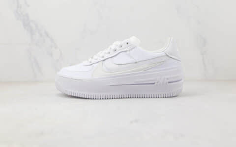 耐克Nike Air Force 1 PLT.AF.ORM“Triple White纯原版本空军一号白色解构板鞋 耐克空军一号校园板鞋 货号：DJ9946-100