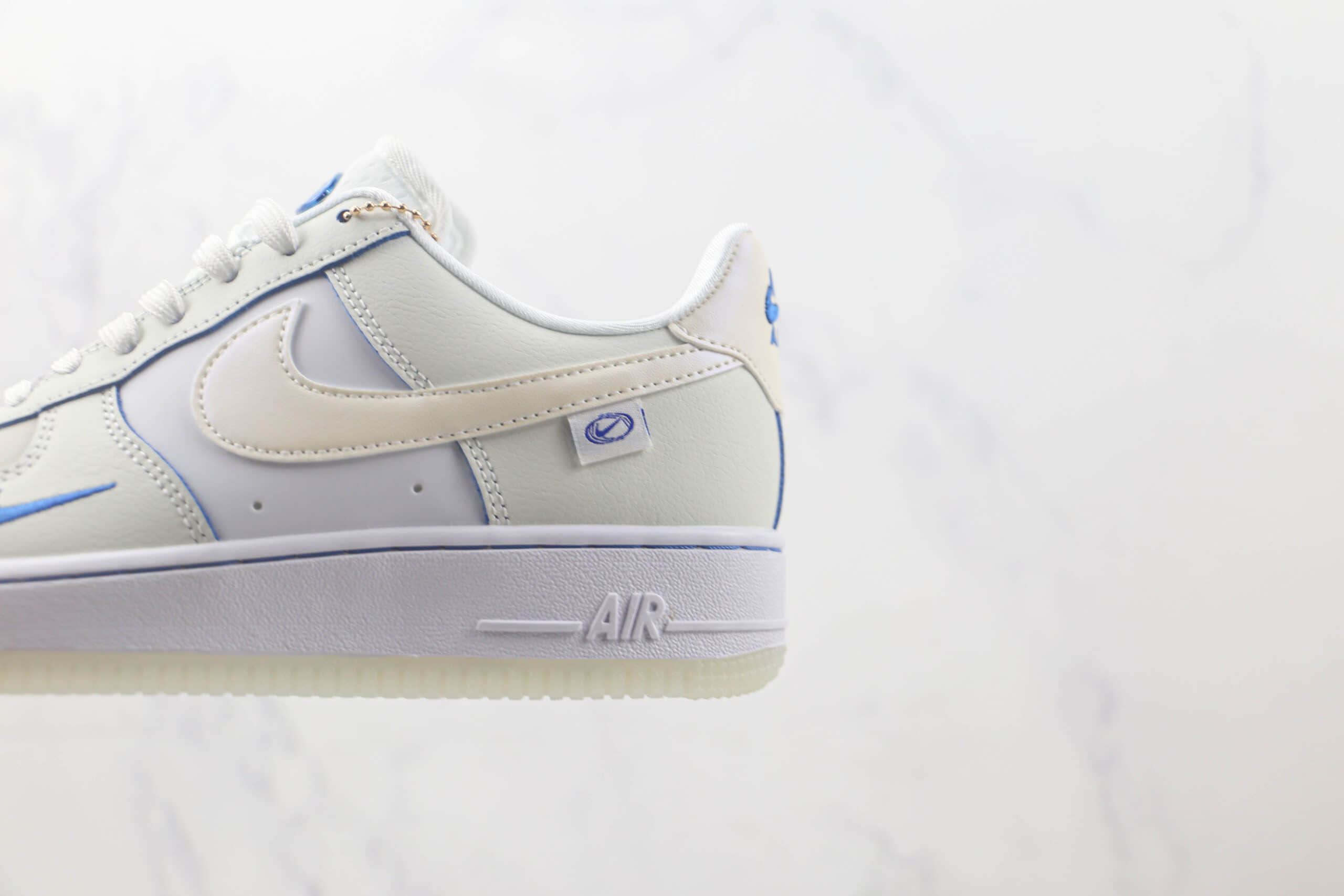 耐克Nike Air Force 1 Low 07纯原版本低帮空军一号灰蓝拼接双勾板鞋 耐克空军一号定制款 货号：FB1839-111