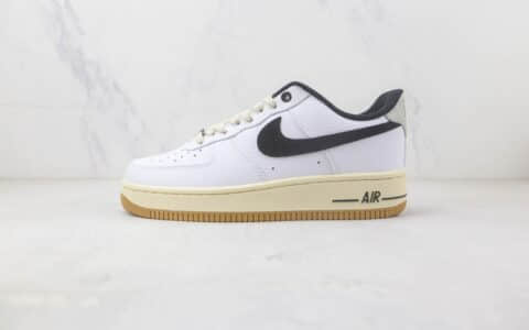 耐克Nike Air Force 1 07 Low纯原版本空军一号米黄白黑色板鞋 耐克空军一号校园板鞋 货号：DR0148-101