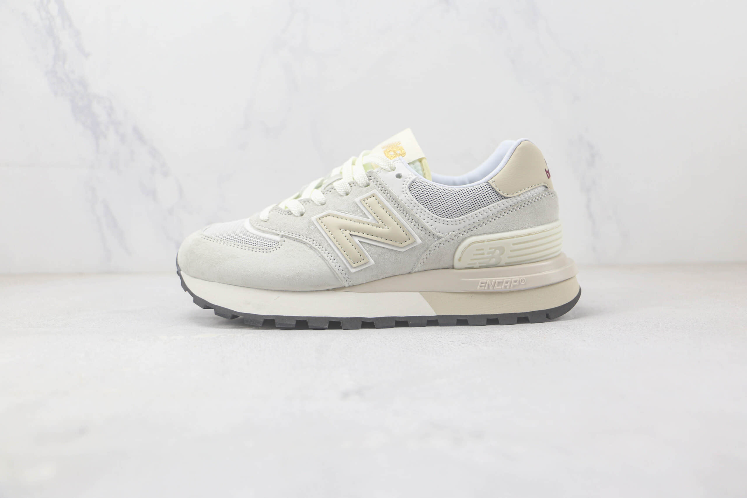 新百伦New Balance U574纯原版本NB574元祖沈灰白色复古老爹鞋 新百伦NB574复古慢跑鞋 货号：U574LGE1