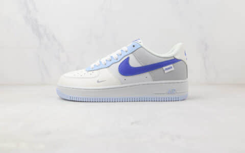 耐克Nike Air Force 1 Low 07纯原版本低帮空军一号灰蓝双勾板鞋 耐克空军一号校园板鞋 货号：FB8144-222