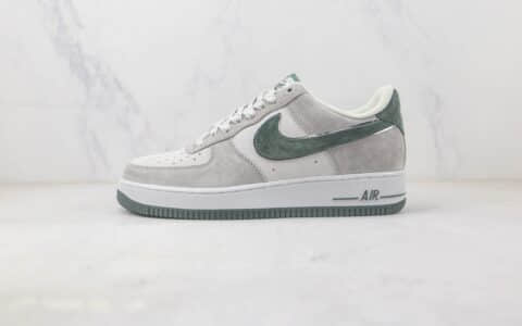 耐克Nike Air Force 1 '07 Low纯原版本低帮空军一号麂皮灰绿色板鞋 莆田耐克空军一号系列板鞋 货号：DF3966-723