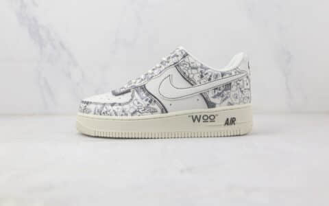 耐克Nike Air Force 1 Low 07 Game Player纯原版本低帮空军一号街头霸王系列白灰涂鸦配色板鞋 耐克空军一号校园系列 货号：ZG0088-812