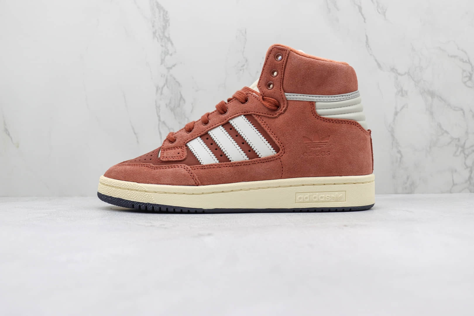 阿迪达斯Adidas Originals Centennial 85 High纯原版本高帮红白色麂皮拼接板鞋 莆田天花板阿迪达斯板鞋 货号：FZ5993