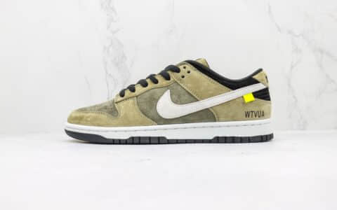 耐克Nike SB Dunk Low Dunk纯原版本低帮SB DUNK绿麂皮白勾板鞋 莆田天花板DUNK板鞋 货号：WT1233-033