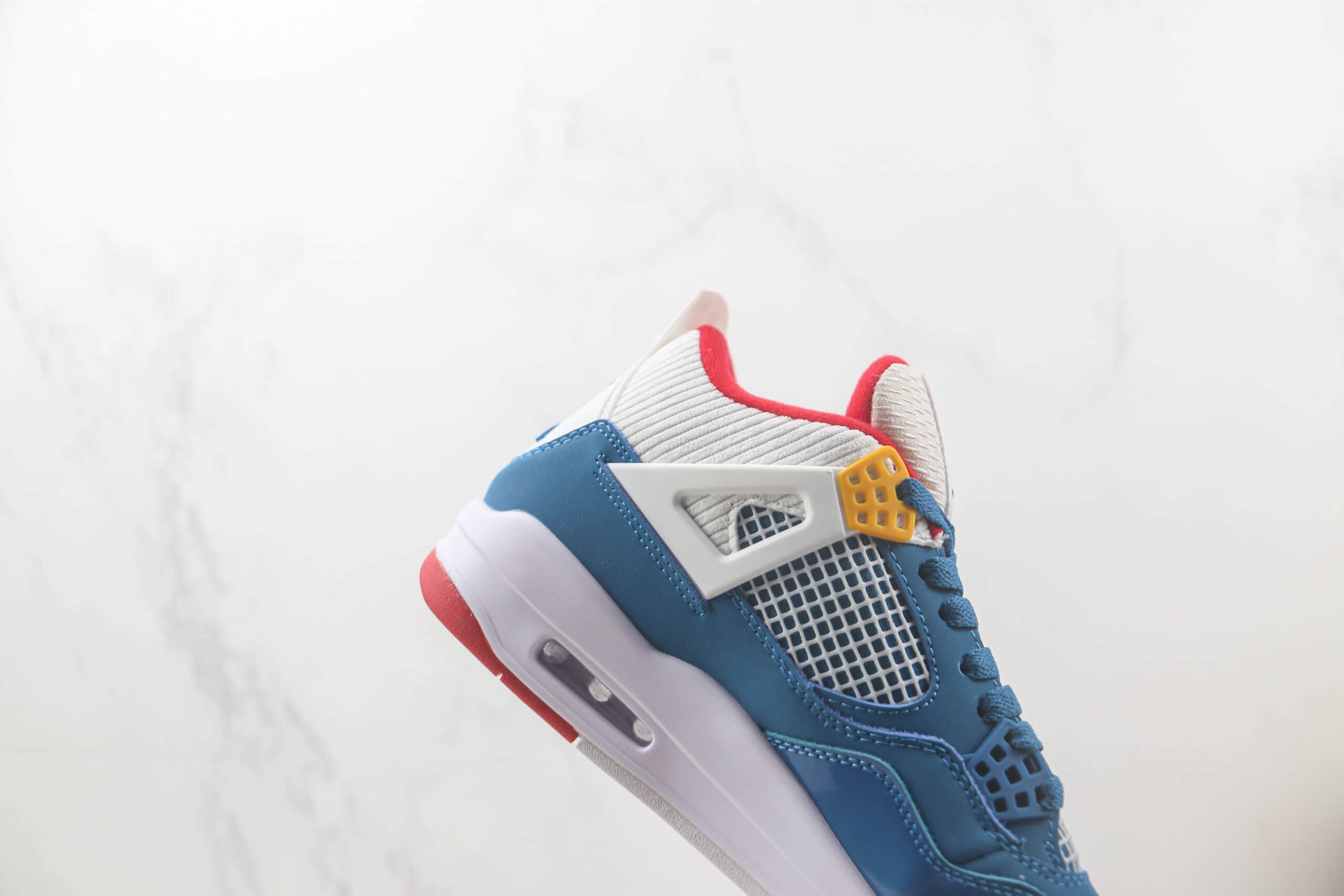 乔丹Air Jordan 4 Retro White Cement白蓝红色AJ4篮球鞋 莆田天花板AJ4篮球鞋 货号：DR6952-400