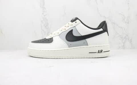 耐克Nike Air Force 1 Low 07纯原版本低帮空军一号米黑灰拼接板鞋 耐克空军一号校园板鞋 货号：RS2696-112