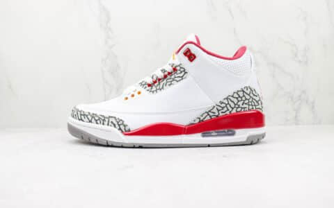 乔丹Air Jordan 3 Retro Cardinal纯原版本AJ3红雀白酒红色篮球鞋 莆田天花板AJ系列 货号：CT8532-126