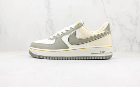 耐克Nike Air Force 1 Low纯原版本低帮空军一号帆布系列米灰拼色板鞋 耐克空军一号校园板鞋 货号：315122-666