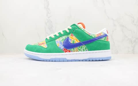 耐克Nike SB Dunk Low Foam Finger纯原版本低帮SB DUNK蓝绿色手指印花配色板鞋 天花板DUNK系列板鞋 货号：DZ5184-300