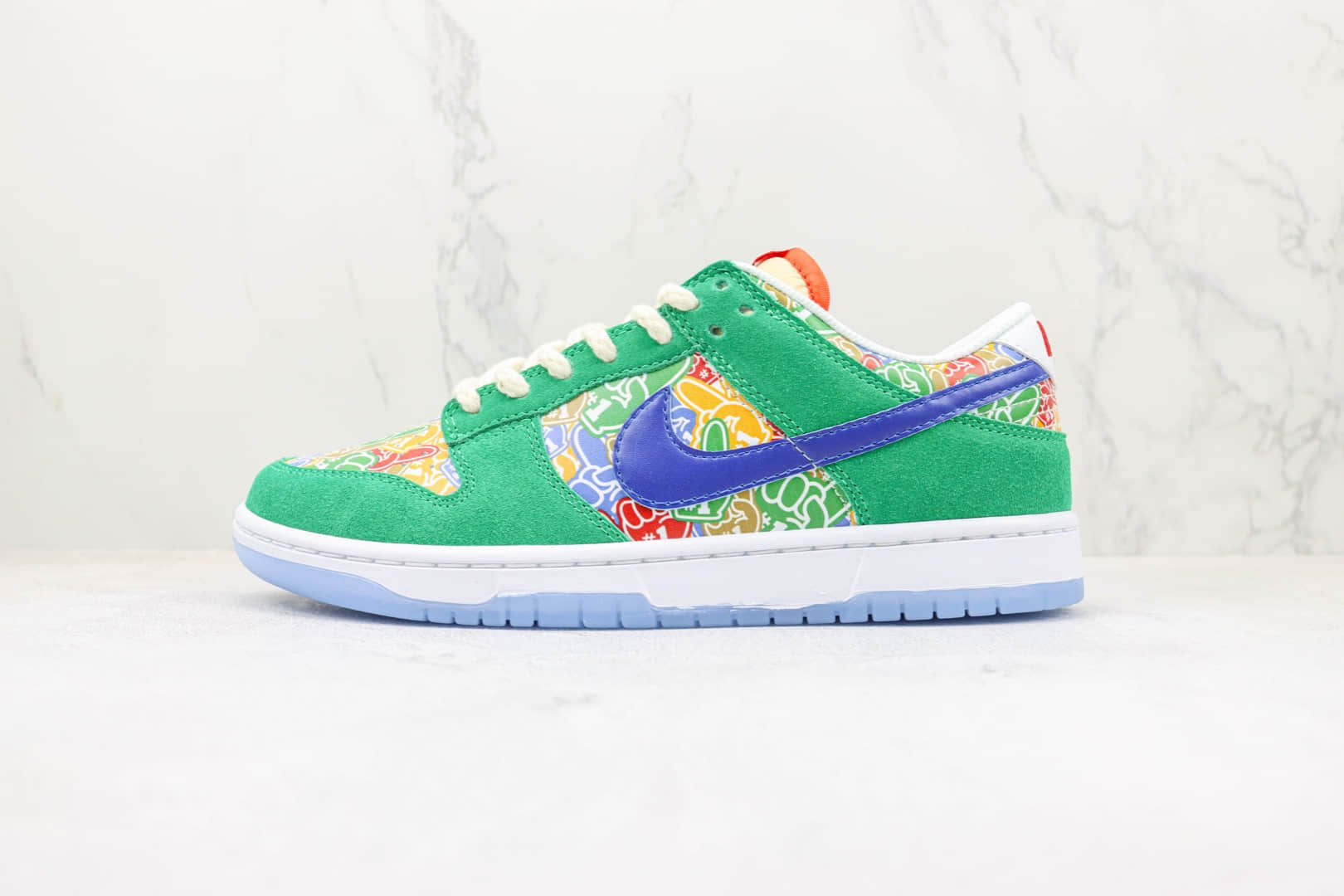 耐克Nike SB Dunk Low Foam Finger纯原版本低帮SB DUNK蓝绿色手指印花配色板鞋 天花板DUNK系列板鞋 货号：DZ5184-300