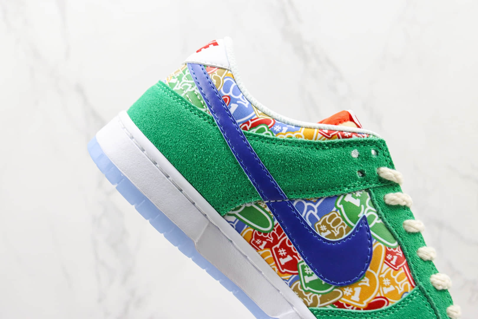 耐克Nike SB Dunk Low Foam Finger纯原版本低帮SB DUNK蓝绿色手指印花配色板鞋 天花板DUNK系列板鞋 货号：DZ5184-300