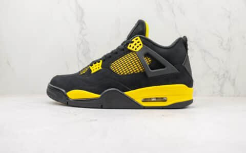 乔丹Air Jordan 4 Retro Thunder纯原版本黑黄色AJ4篮球鞋 天花板AJ系列篮球鞋 货号：DH6927-017