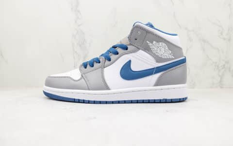 乔丹Air Jordan 1 Mid Retro纯原版本中帮AJ1烟灰蓝色板鞋 莆田AJ1篮球鞋系列 货号：DQ8423-014