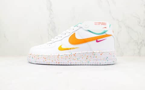 耐克Nike Air Force 1 07纯原版本低帮空军一号双小勾彩色波点板鞋 耐克空军一号校园板鞋 货号：FD4626-181