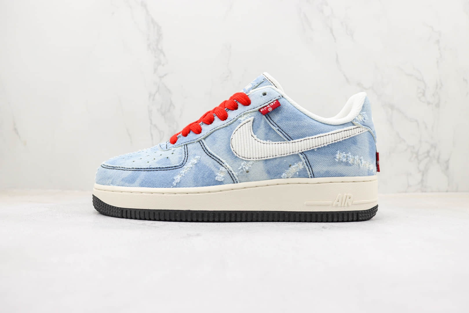 耐克Nike Air Force 1 Nike Low纯原版本低帮空军一号李维斯牛仔帆布蓝配色板鞋 复刻耐克空军一号板鞋 货号：LE5050-012