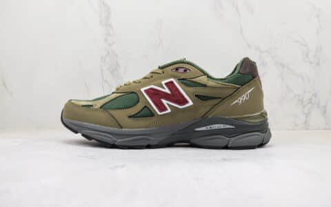 新百伦New Balance 990V3纯原版本美产NB990V3军绿色复古老爹鞋 莆田天花板NB老爹鞋 货号：M990GP3