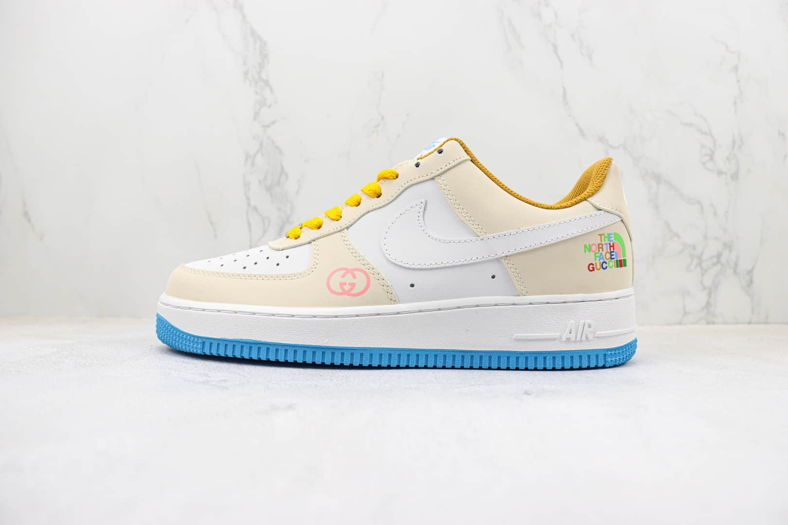 耐克Nike Air Force 1纯原版本北面古驰联名空军一号低帮AF1米白色板鞋 复刻耐克空军一号系列 货号：315122-011