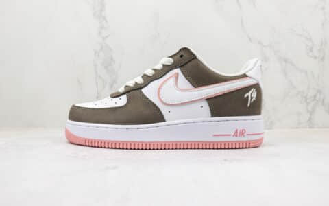 耐克Nike Air Force 1'07 Low纯原版本空军一号AF1白咖粉色TS刺绣板鞋 莆田天花板空军一号系列 货号：CN2405-111