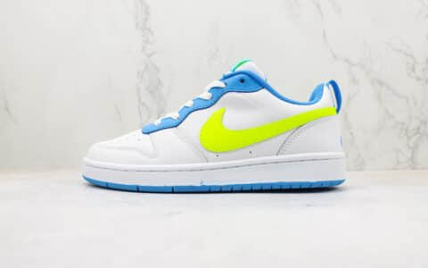 耐克Nike Court Borough Low 2纯原版本白黄蓝配色运动板鞋 莆田耐克货源 货号：BQ5448-122