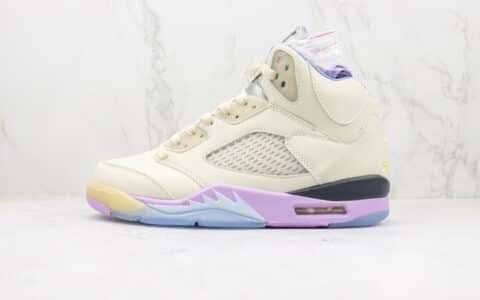 乔丹Air Jordan 5纯原版本棉花糖配色AJ5篮球鞋 莆田天花板AJ5系列篮球鞋 货号：DV4982-175