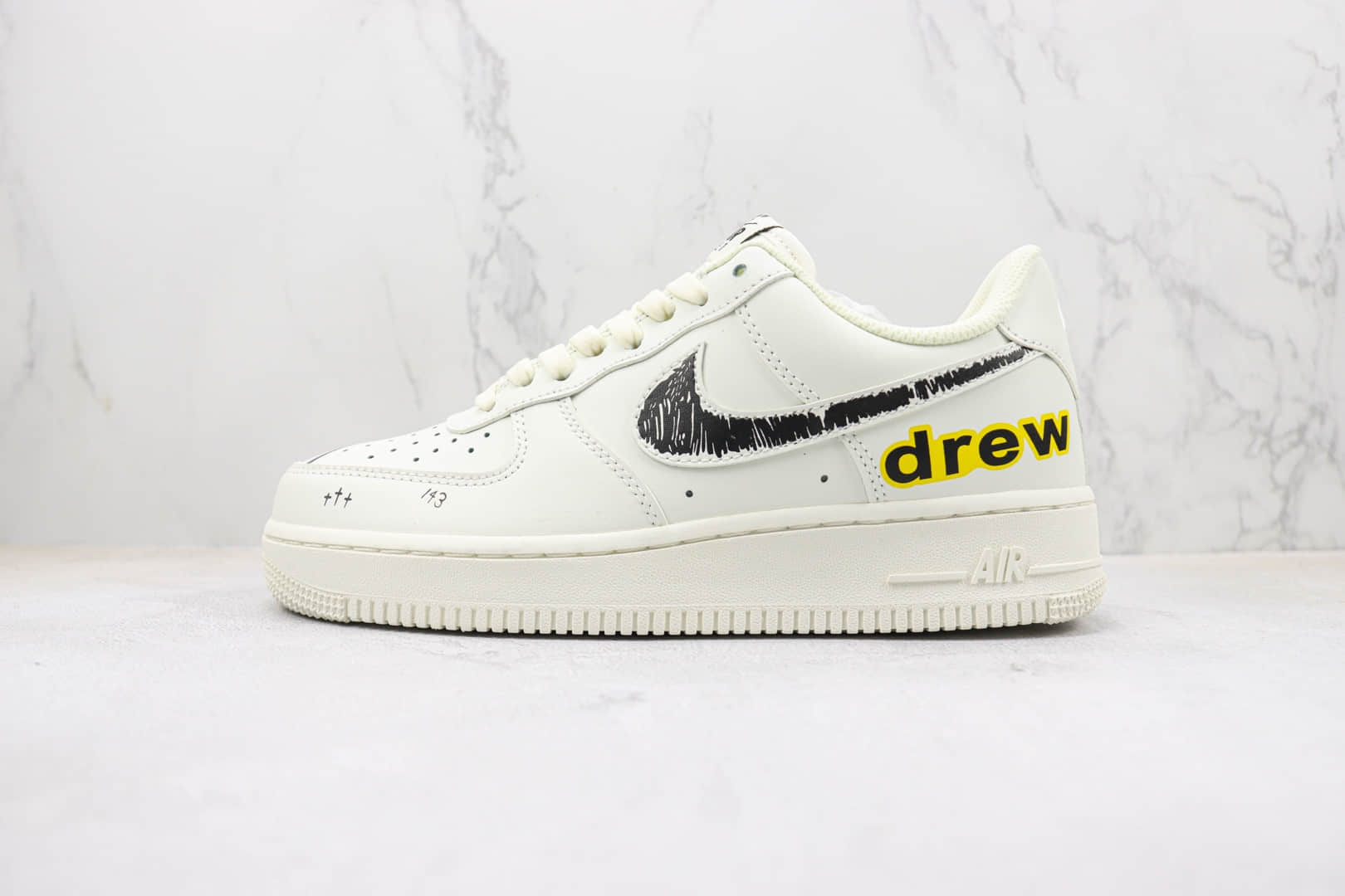 耐克Nike Air Force 1纯原版本空军一号AF1白色涂鸦勾二次元板鞋 莆田天花板AF1板鞋 货号：CW2288-663