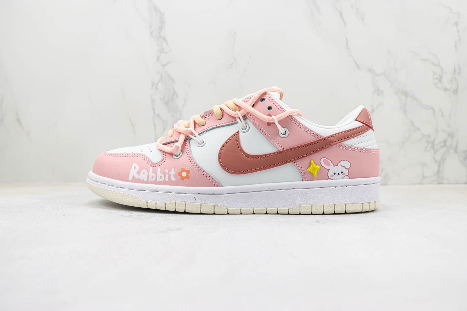 耐克Nike SB Dunk Low纯原版本低帮Dunk白粉兔子解构抽绳板鞋 莆田天花板Dunk系列 货号：CW1590-017