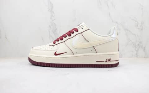 耐克Nike Air Force 1 Low纯原版本空军一号AF1米白酒红色低帮板鞋 莆田天花板AF1系列 货号：DD9915-666