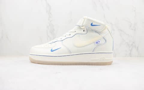 耐克Nike Air Force 1纯原版本中帮AF1白蓝色空军一号运动板鞋 莆田空军一号系列板鞋 货号：FB1869-055