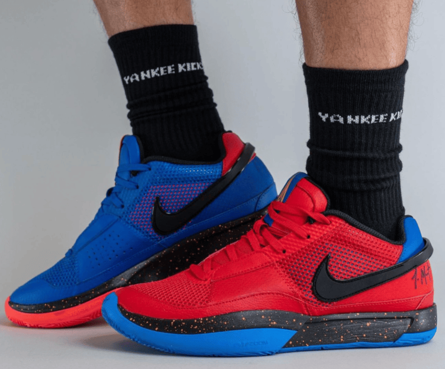 吸睛红蓝鸳鸯！莫兰特签名鞋Nike Ja 1新配色上脚实物曝光！ 货号：DR8785-401