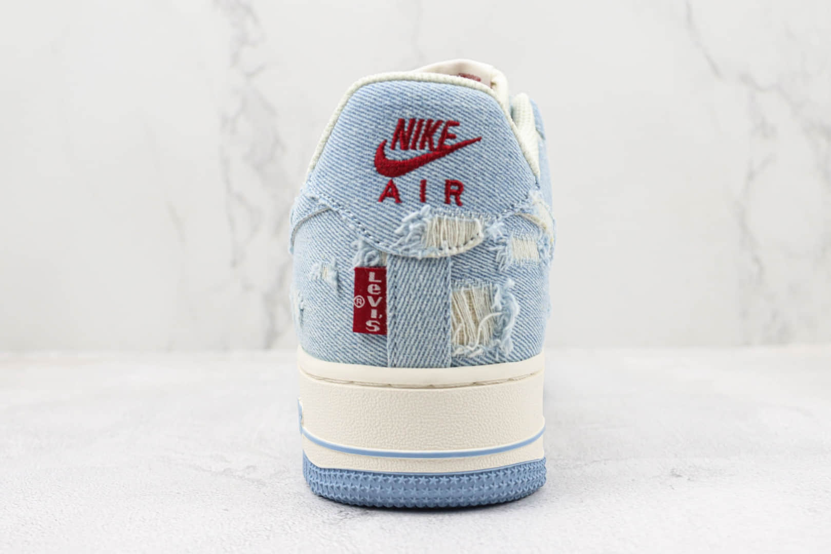 耐克Nike Air Force 1 Nike Low纯原版本低帮空军一号李维斯牛仔蓝配色板鞋 莆田耐克空军一号货源 货号：VT5698-566