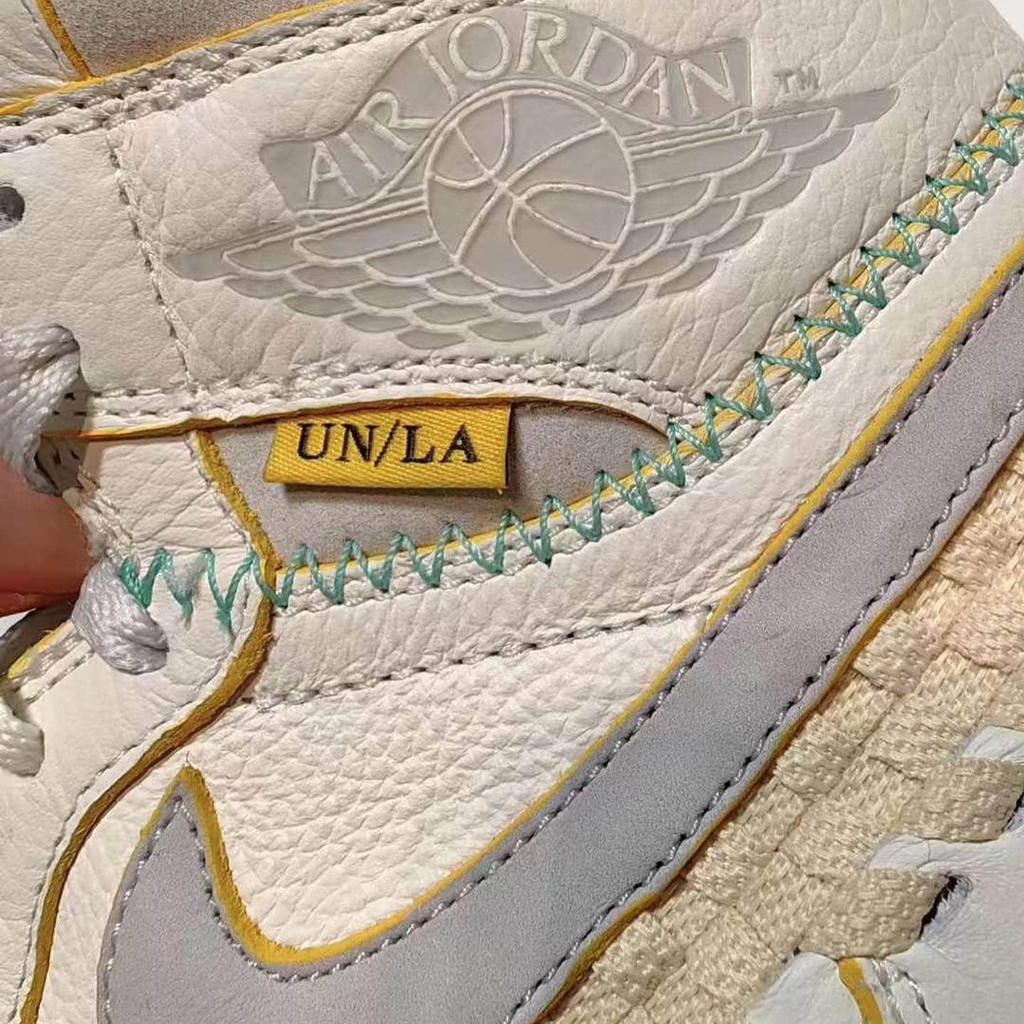 全新Union x AJ1实物细节曝光！超大编织线条抢眼！ 货号：FD2565-100