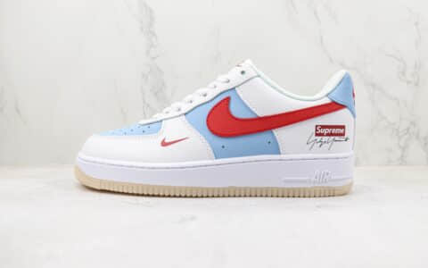 耐克Nike Air Force 1 Low纯原版本空军一号Supreme联名白蓝红板鞋 莆田天花板AF1系列 货号：BS9055-826