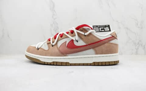 耐克Nike SB Dunk Low纯原版本低帮SB Dunk卡其红棕双钩板鞋 莆田天花板Dunk系列 货号：DO9457-130