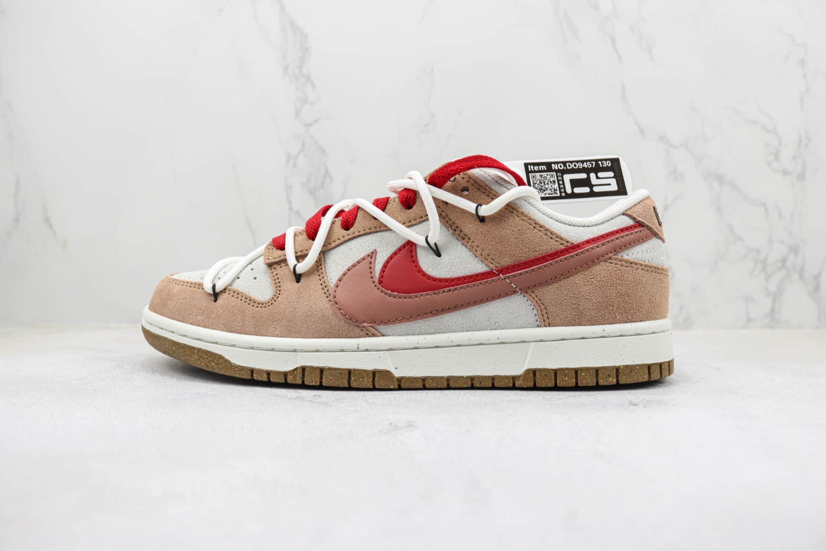 耐克Nike SB Dunk Low纯原版本低帮SB Dunk卡其红棕双钩板鞋 莆田天花板Dunk系列 货号：DO9457-130