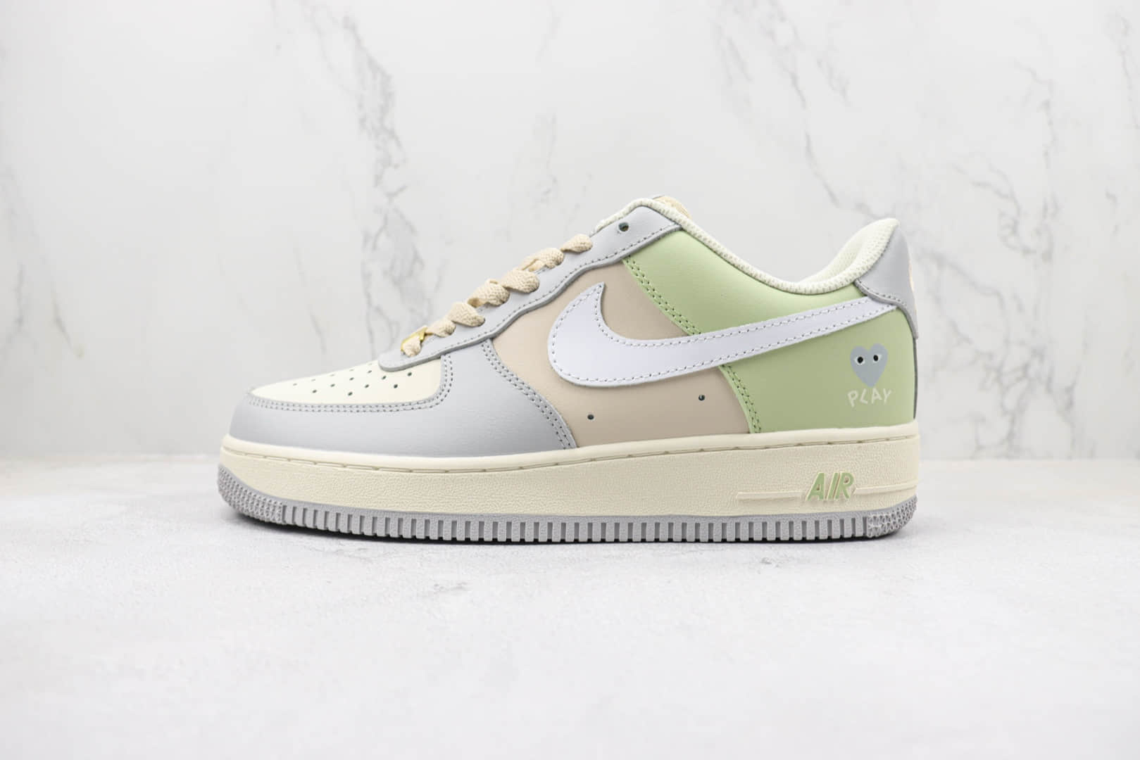 耐克Nike Air Force 1 Low纯原版本低帮空军一号川久保玲灰绿拼色板鞋 莆田天花板AF1系列 货号：CJ0304-015