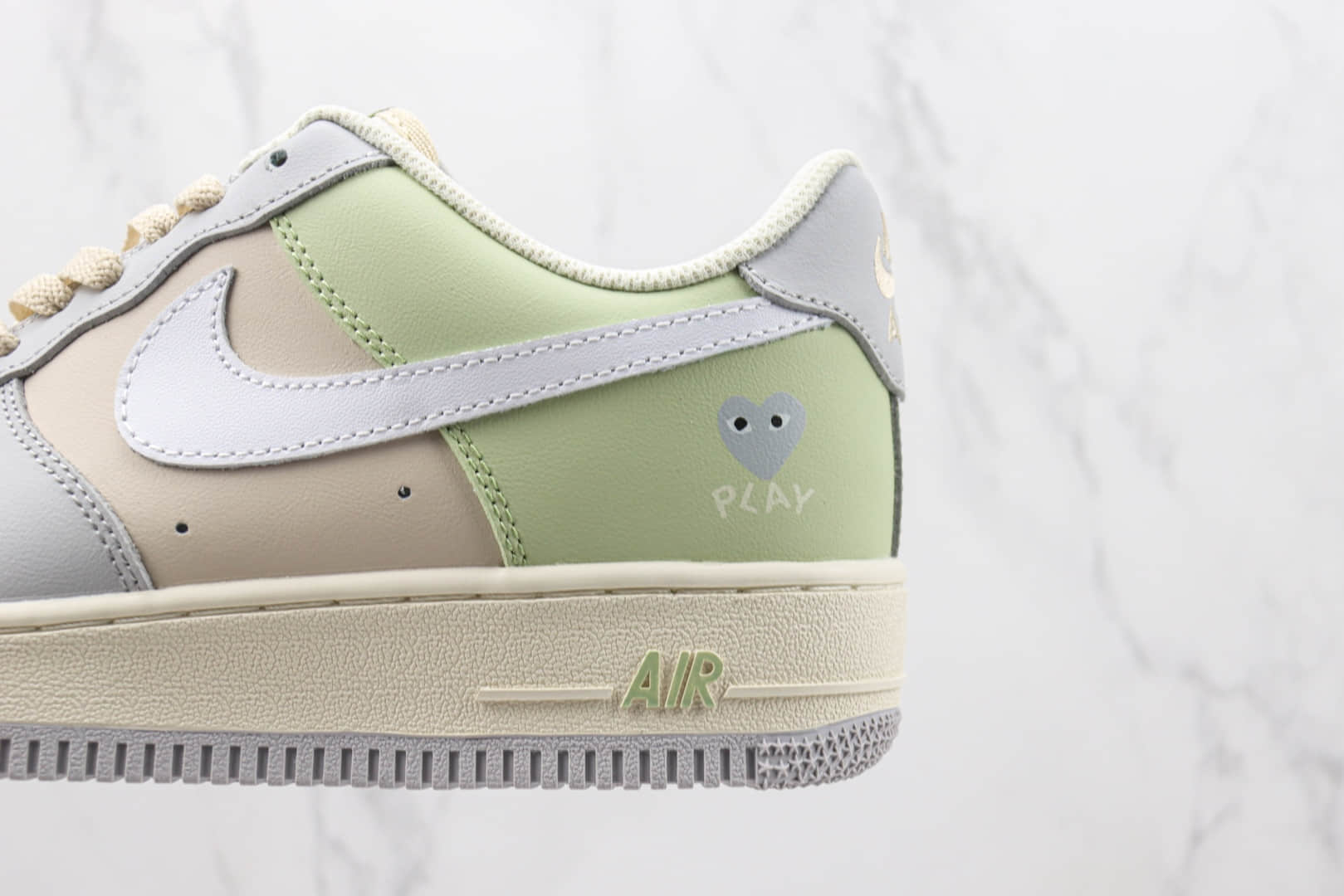 耐克Nike Air Force 1 Low纯原版本低帮空军一号川久保玲灰绿拼色板鞋 莆田天花板AF1系列 货号：CJ0304-015