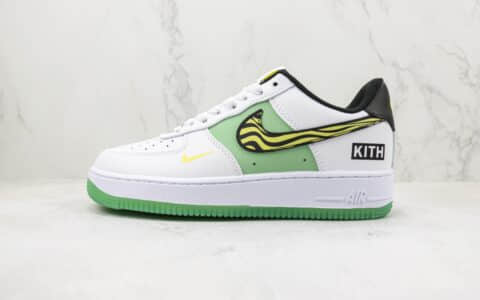 耐克Nike Air Force 1'07 Low纯原版本KITH联名低帮空军一号白绿斑马波浪勾板鞋 莆田天花板AF1系列 货号：BS9055-827
