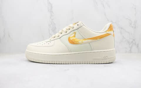 耐克Nike Air Force 1 Low纯原版本低帮空军一号白橙扎染勾板鞋 莆田天花板AF1系列 货号：FN3419-100