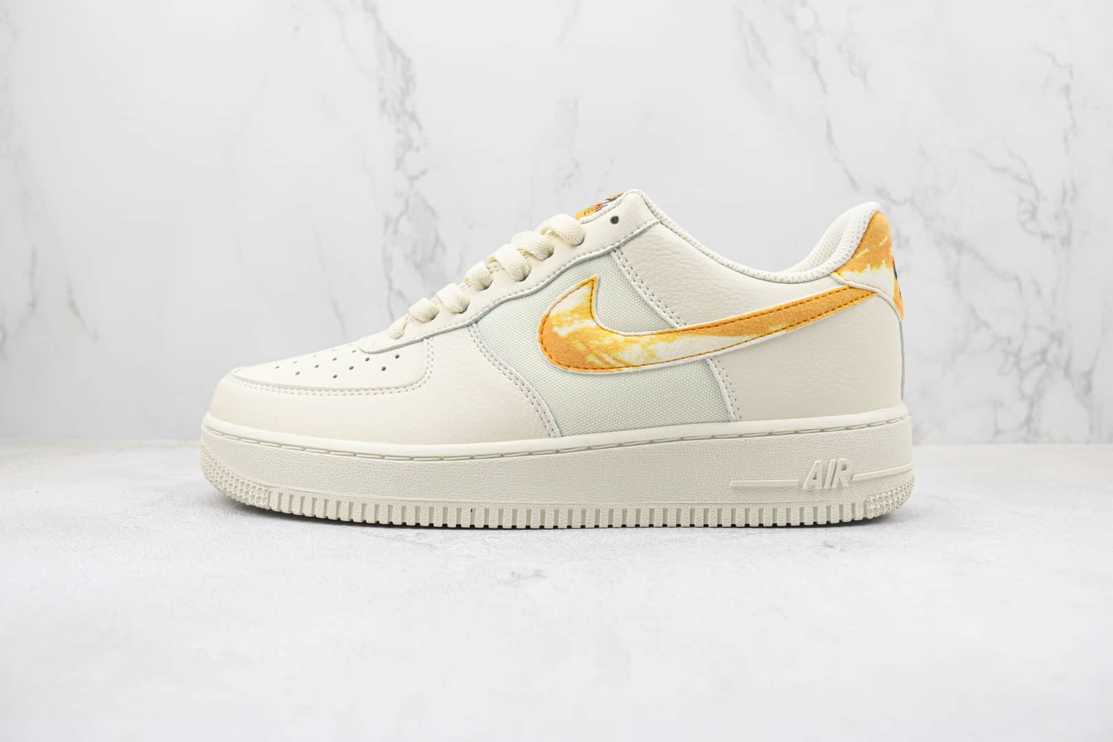 耐克Nike Air Force 1 Low纯原版本低帮空军一号白橙扎染勾板鞋 莆田天花板AF1系列 货号：FN3419-100