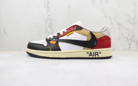 乔丹Air Jordan 1 Low纯原版本低帮AJ1黑白红倒钩板鞋 莆田天花板AJ1系列 货号：CZ0790-107