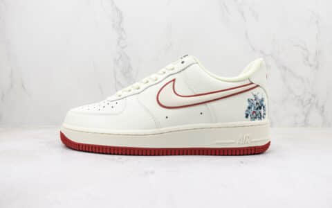 耐克Nike Air Force 1 Low '07纯原版本低帮空军一号高达主题米白红色板鞋 莆田天花板AF1系列 货号：KK1256-658