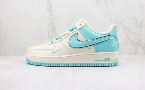 耐克Nike Air Force 1'07 LV8纯原版本低帮空军一号米白蓝银勾板鞋 莆田天花板AF1系列 货号：IO5636-555