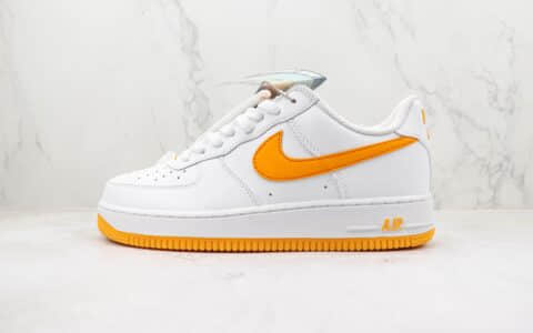 耐克Nike Air Force 1 ’07 Low纯原版本低帮AF1空军一号40周年纪念白橙色板鞋 莆田天花板AF1系列 货号：FD7039-100