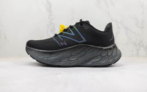 新百伦New Balance Fresh Foam x More V4纯原版本黑蓝色厚底跑鞋 莆田新百伦货源 货号：MMORBG4