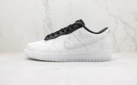 耐克Fragment Design x CLOT x Nike Dunk Low纯原版本陈冠希藤原浩闪电联名低帮Dunk白丝绸 莆田天花板Dunk板鞋 货号：FN0315-110